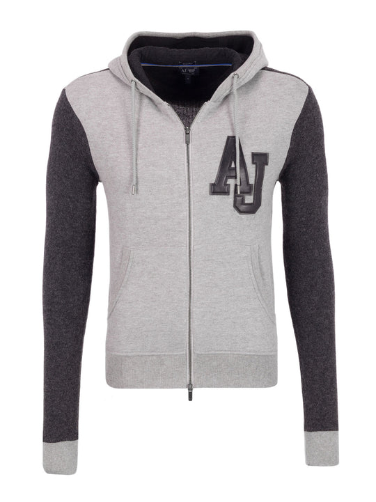 Mens Armani Grey & Navy Zip AJ Sweatshirt