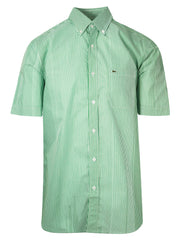 Lacoste Green Regular Fit Striped Shirt