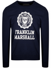 Franklin Marshall Navy Stamp Logo Sweatshirt