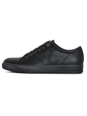 Lanvin Mens Black L Napa Leather Toe Cap Sneakers
