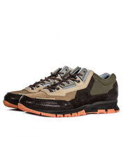 Lanvin Mens Khaki Suede & Leather Mesh Runner