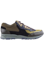 Lanvin Mens Navy Suede & Leather Mesh Runner