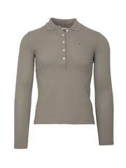 Lacoste Womens Taupe Long Sleeved Polo Shirt