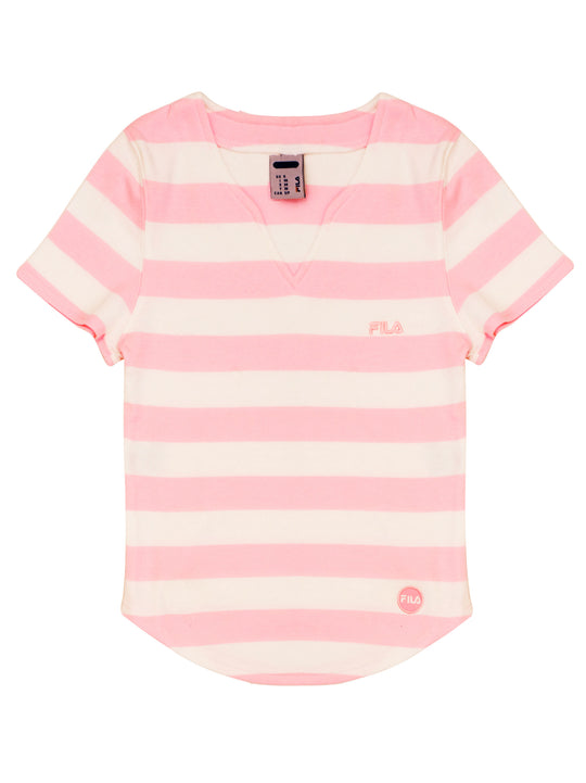 Fila Women's V-Neck Striped T-Shirt