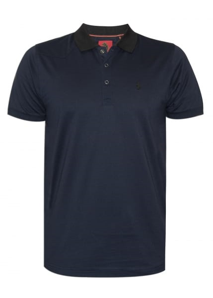 Luke Navy Contrast Billy Flood Polo