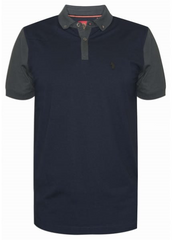 Luke Dark Navy Contrast Terry The Doorman Mens Polo