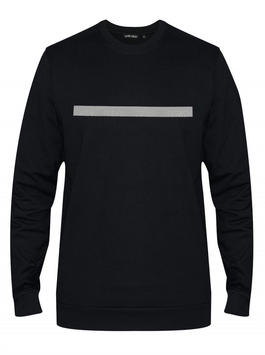 Antony Morato Blue Embossed Crew Neck Sweatshirt