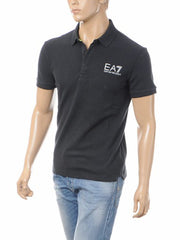 EA7 Black Short-Sleeved Graphic Polo Shirt