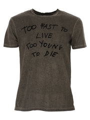 Antony Morato Mens Too Fast To Live Grey T-shirt