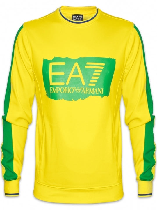 Mens EA7 Vibrant Yellow/ Green Train Olympic Graphic Sweatshirt