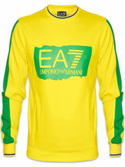 EA7 Vibrant Yellow Train Olympic Graphic Sweatshirt