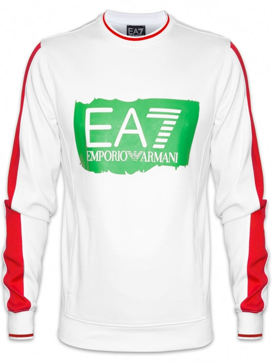 EA7 White Train Olympic Graphic Sweatshirt