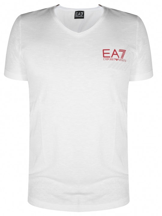 EA7 White V-Neck T-Shirt