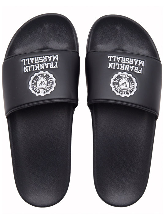 Franklin Marshall Black Emblem Sliders