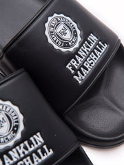 Franklin Marshall Black Emblem Sliders