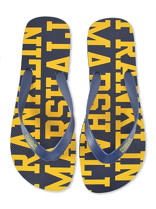 Franklin Marshal Navy & Yellow Flip Flops