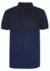 French Connection Blue Wembley Tie-Dyed Ombré Polo Shirt