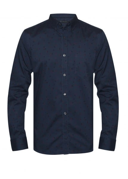 French Connection Mens Floral Medieval Blue Shirt