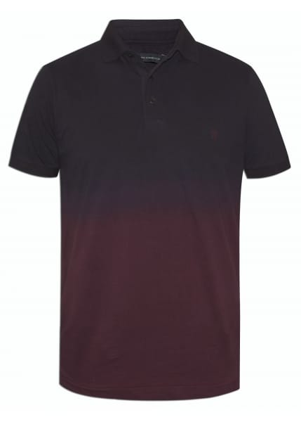 French Connection Navy & Purple Wembley Tie-Dyed Ombré Polo Shirt
