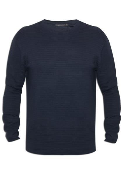 French Connection Mens Navy Round Neck Heatwave Mozart Ribbed Sweatshirt
