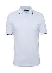 French Connection Summer Sky Blue Polo Shirt Pipped Collar
