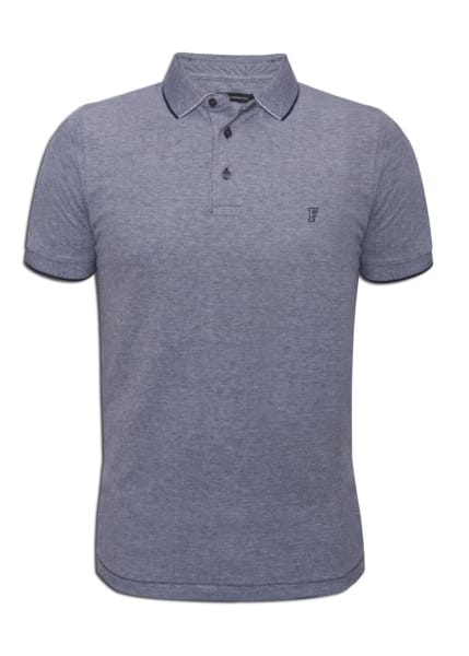 French Connection Navy Summer Oxford Pique Polo Shirt