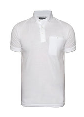 French Connection Summer White Polo Shirt Patterned Collar