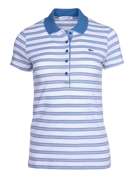 Lacoste Ladies Slim Fit Stripe Pique Polo