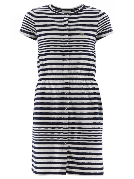 Lacoste Girls White Plain Logo Dress