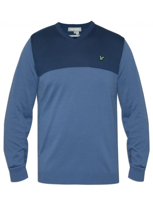 Lyle & Scott Mens Crew Neck Blue Jumper