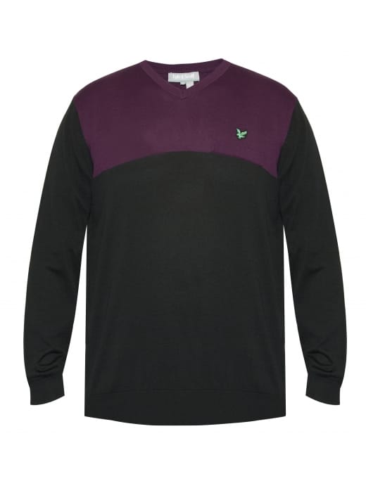 Lyle & Scott Mens Crew Neck Purple Jumper