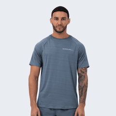 Mens Cosmos Blue T-Shirt - Fine White Line