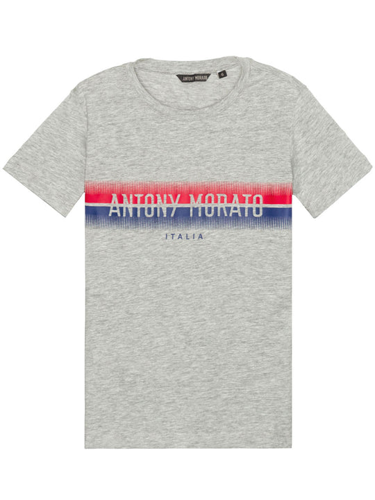 Antony Morato Junior Grey Italia Crew Neck T-Shirt