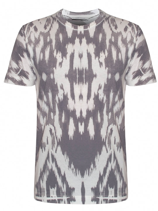 Pierre Balmain Mens White & Grey Pattern T-Shirt