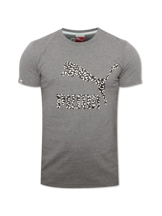 Puma Mens Animal Grey Crew Neck T-shirt