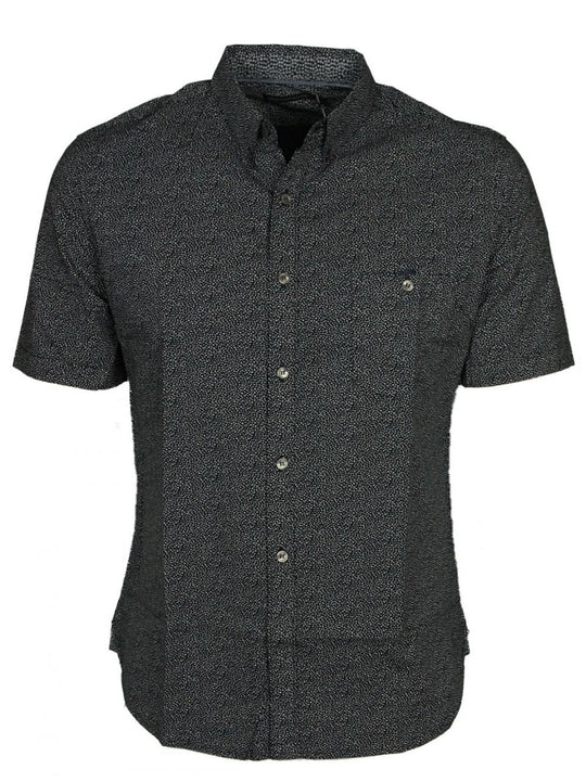 French Connection Navy Short Sleeved Shirt White Dots