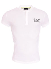 EA7 White Short-Sleeved Henley T-Shirt