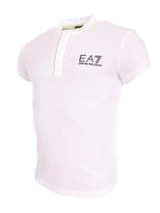 EA7 White Short-Sleeved Henley T-Shirt