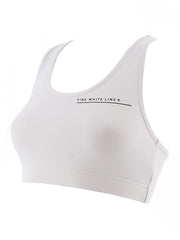 Women's Aquila White Sport Bra - Fine White Line