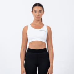 Women's Aquila White Sport Bra - Fine White Line