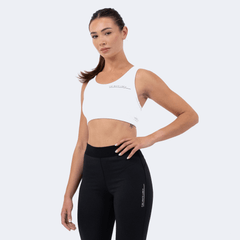 Women's Aquila White Sport Bra - Fine White Line