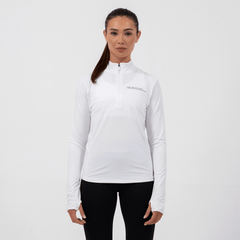 Women's Orbit White 1/4 Zip Jacket - Fine White Line