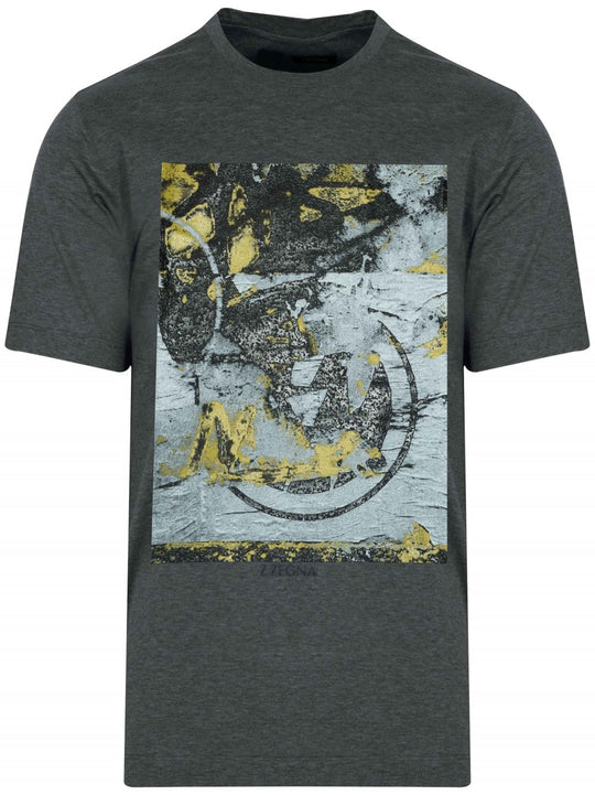 Z Zegna Dark Grey Graphic Logo T-Shirt